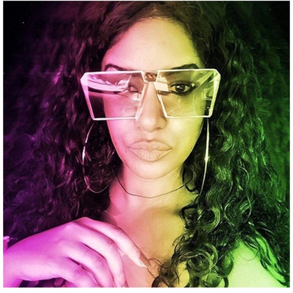 Oversize Shield Vintage Square Sunglasses